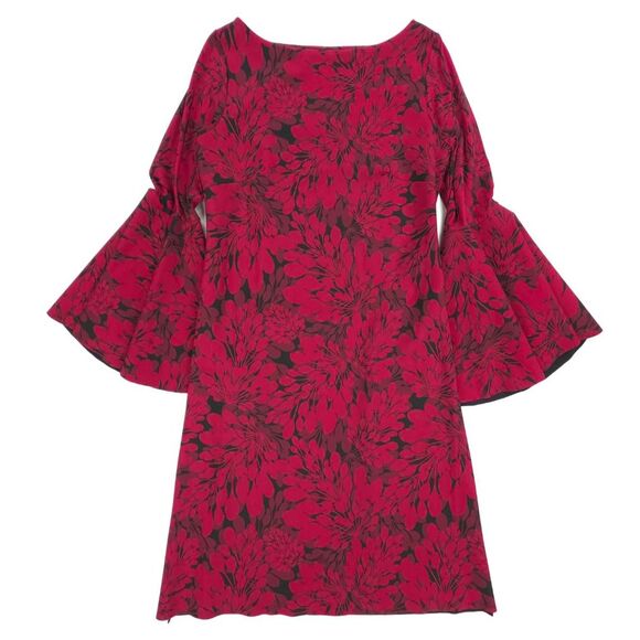 NEW Chiara Boni La Petite Robe Natalia Bell Sleeve Dress Red Floral Romantic 10 - Picture 1 of 6